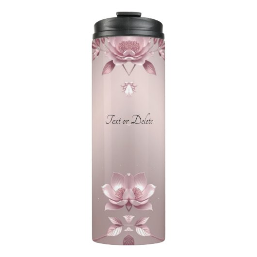 Delicate Pink Floral Thermosbeker (Voorkant)