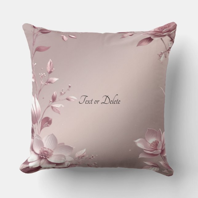 Delicate Pink Floral Throw Pillow Kussen (Voorkant)