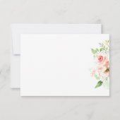 Delicate Pink Flowers Greenery Floral Wedding RSVP Kaartje (Achterkant)