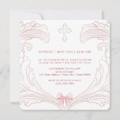 Delicate Pink Frame First Communion Small Kaart (Achterkant)