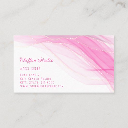 Delicate Pink Gold Details Visitekaartje (Achterkant)