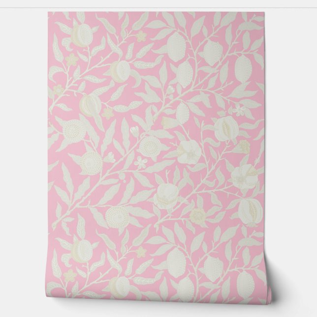 Delicate Pink in de stijl van William Morris Behang (Afrollen)