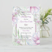 Delicate Pink Lila Floral Waterverf Birthday Kaart (Staand voorkant)