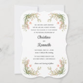 Delicate Pink Meadow Flowers Botanische bruiloft Kaart (Voorkant)