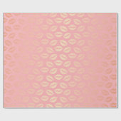 Delicate Pink Pastel Golden Kiss Hugs Cadeaupapier (Vlak)