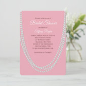 Delicate Pink Pearls Bridal Shower Invitation Kaart (Staand voorkant)