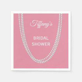 Delicate Pink Pearls Bridal Shower Servet