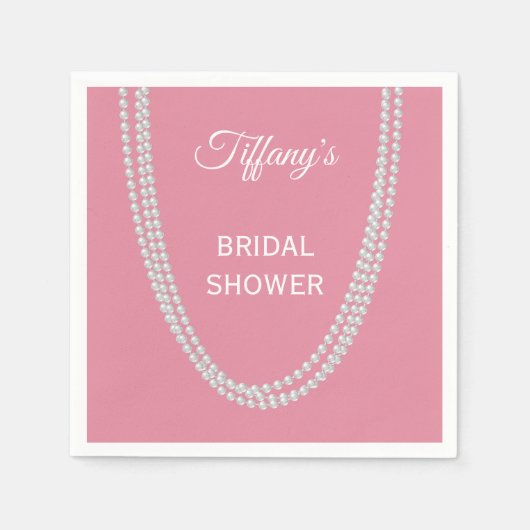 Delicate Pink Pearls Bridal Shower Servet (Voorkant)