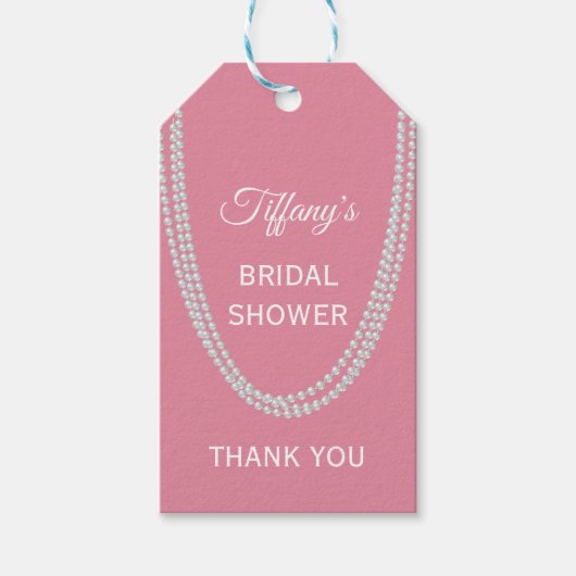 Delicate Pink Pearls-Vrijgezellenfeest Cadeaulabel (Voorkant)