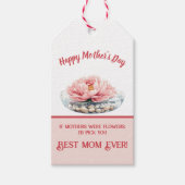 Delicate Pink Peony Moederdag Cadeaulabel (Voorkant)