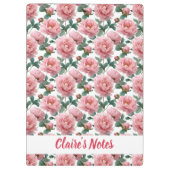 Delicate Pink Peony Pattern Name Klembord (Achterkant)