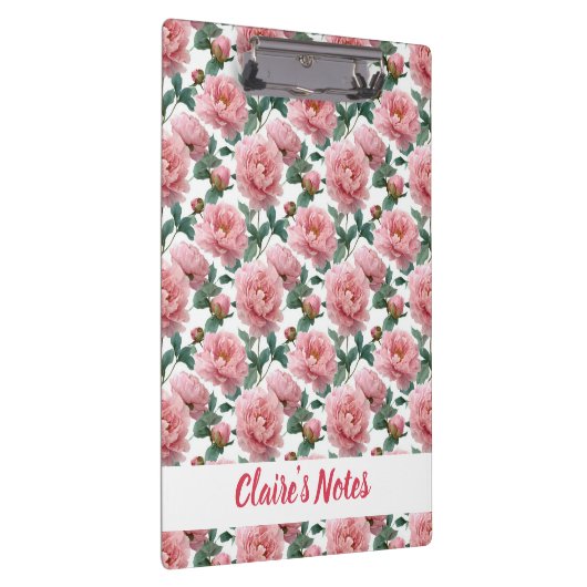 Delicate Pink Peony Pattern Name Klembord (Rechts)