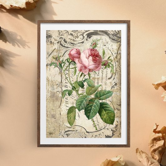 Delicate Pink Rose Decoupage Tissue Paper Tissuepapier