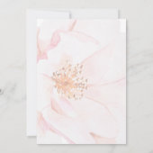 Delicate Pink Rose en Gold Wedding Invitation Kaart (Achterkant)