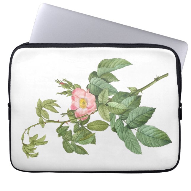 Delicate Pink Wild Roos Botanische Laptop Mouw Laptop Sleeve (Voorkant)