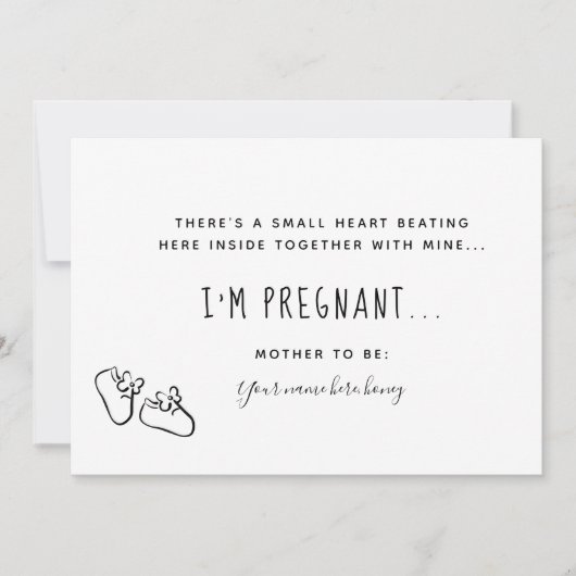 Delicate Pink Zwangerschap Announcemente Card Aankondiging (Voorkant)