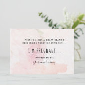 Delicate Pink Zwangerschap Announcemente Card Aankondiging (Staand voorkant)