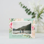 Delicate Pioen gouden bloemen foto opslaan van de  Aankondiging (Staand voorkant)