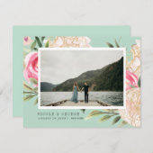 Delicate Pioen gouden bloemen foto opslaan van de  Aankondiging (Voorkant / Achterkant)