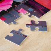 Delicate Pioen in Moderne Abstracte Stijl Legpuzzel (Zijkant)