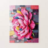 Delicate Pioen in Moderne Abstracte Stijl Legpuzzel (Verticaal)