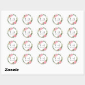 Delicate Pioen Typografie Chic Monogram Bruiloft Ronde Sticker (Vel)