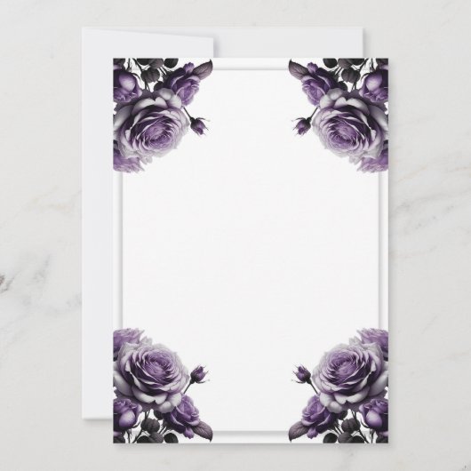 Delicate Plum Paarse Rozen Shabby Shower Kaart (Achterkant)