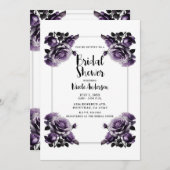 Delicate Plum Paarse Rozen Shabby Shower Kaart (Voorkant / Achterkant)