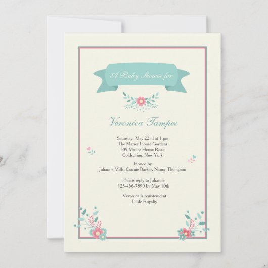 Delicate Posies Uitnodiging (Voorkant)