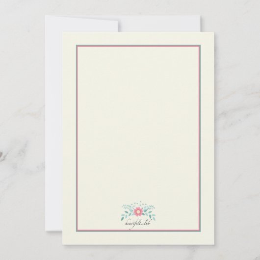 Delicate Posies Uitnodiging (Achterkant)