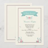 Delicate Posies Uitnodiging (Voorkant / Achterkant)