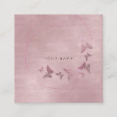 Delicate Powder Blush Ballet Pink Butterfly Vip Vierkante Visitekaartje (Voorkant)