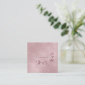 Delicate Powder Blush Ballet Pink Butterfly Vip Vierkante Visitekaartje (Staand voorkant)