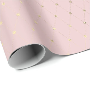 Delicate Powder Blush Diamond Cut roze Rose Gold Cadeaupapier