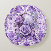 Delicate Purple Shield of Faith Round Pillow Rond Kussen (Voorkant)