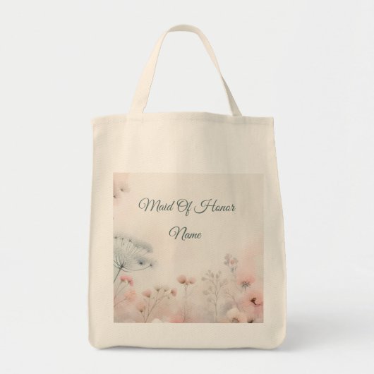 Delicate Queen Anne's Lace Floral Bridal Party  Tote Bag (Voorkant)