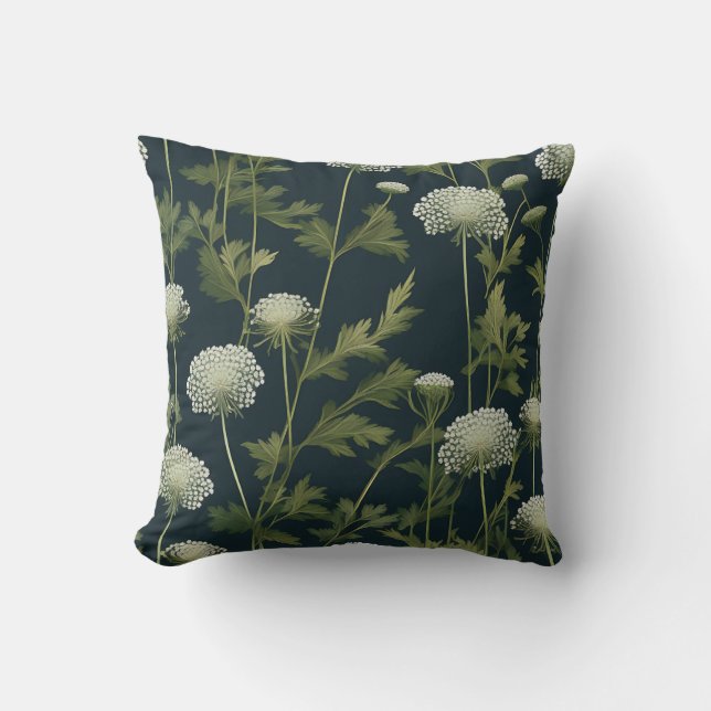 Delicate Queen Anne's Lace Patroon Kussen (Voorkant)