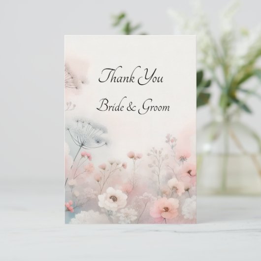 Delicate Queen Anne's Lace Photo Thank you Card Bedankkaart (Staand voorkant)