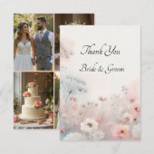 Delicate Queen Anne's Lace Photo Thank you Card Bedankkaart (Voorkant / Achterkant)