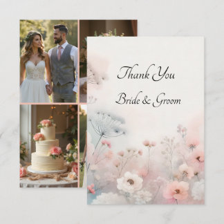 Delicate Queen Anne's Lace Photo Thank you Card Bedankkaart