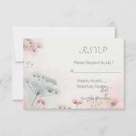 Delicate Queen Anne's Lace RSVP Kaartje (Voorkant)