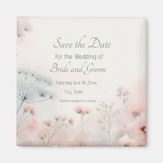 Delicate Queen Anne's Lace Save the Date Magnet (Voorkant)