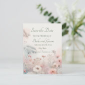 Delicate Queen Anne's Lace Save the Date Postcard Briefkaart (Staand voorkant)