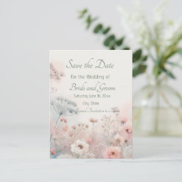 Delicate Queen Anne's Lace Save the Date Postcard Briefkaart
