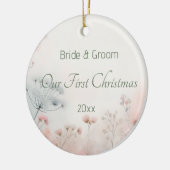 Delicate Queen Anne's Lace Wedding First Christmas Keramisch Ornament (Links)