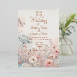 Delicate Queen Anne's Lace Wedding Folie Uitnodiging