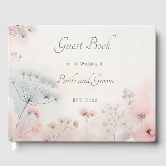Delicate Queen Anne's Lace Wedding Guest Book Gastenboek (Voorkant)