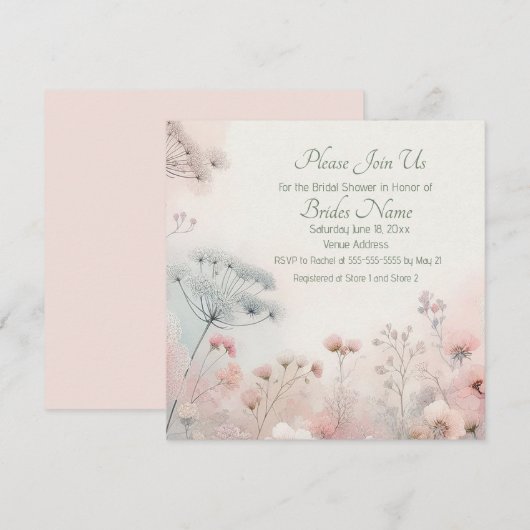 Delicate Queen Ann's Lace Bridal Shower Kaart (Voorkant / Achterkant)