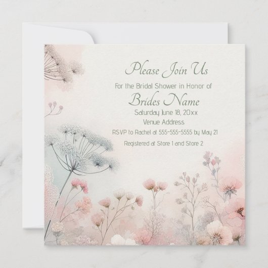 Delicate Queen Ann's Lace Bridal Shower Kaart (Voorkant)