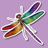 Delicate Rainbow Dragonfly Sticker